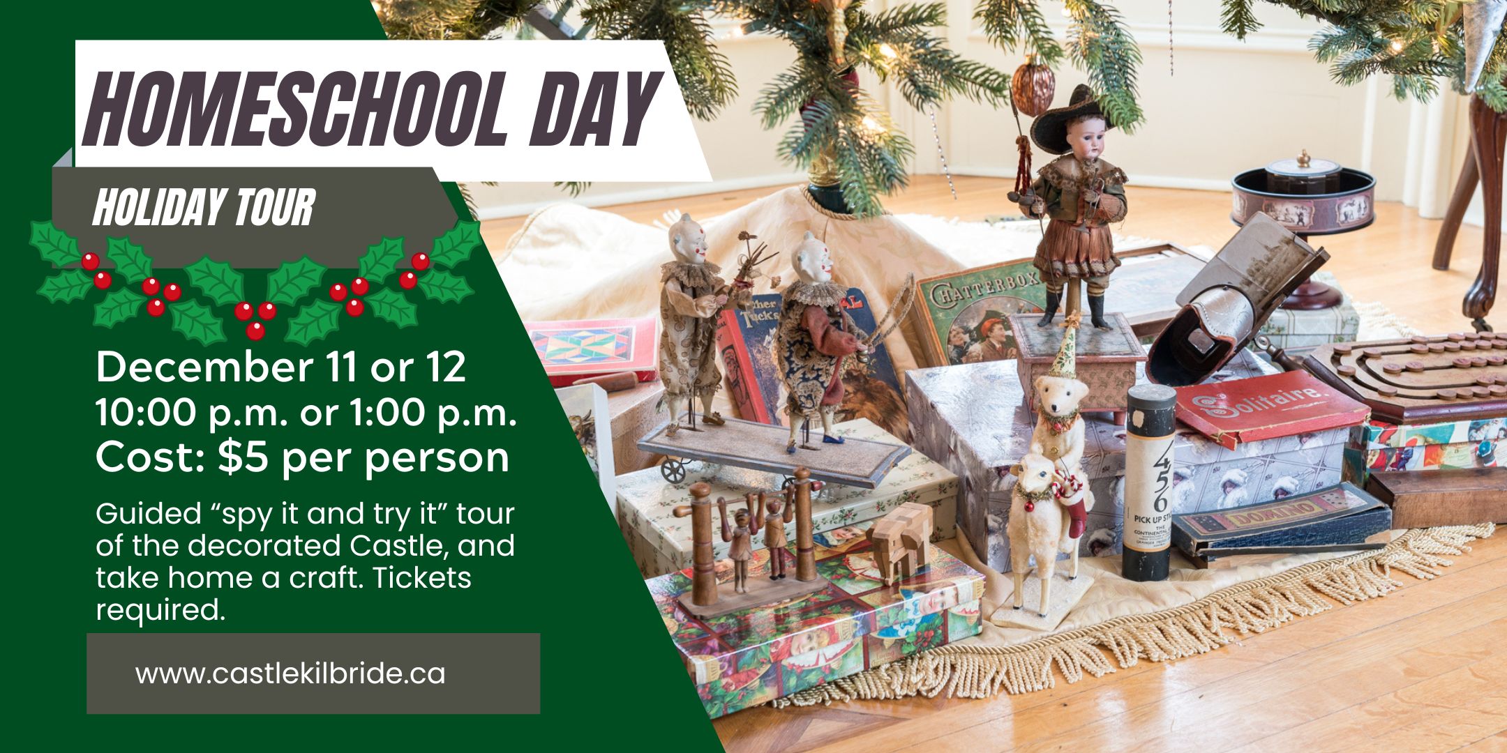 Banner advertising Homeschool Day Holiday Tour